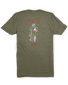 Olive Green Broken Arm First Try Skate T-Shirt Braille Skateboarding 