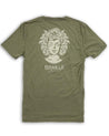 Olive Green Medusa Skate T-Shirt Braille Skateboarding 