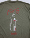 Olive Green Broken Arm First Try Skate T-Shirt Braille Skateboarding 