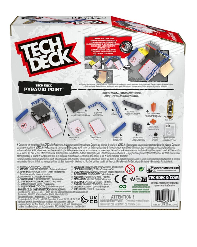 Tech Deck, Pyramid Point, X-Connect Park Creator, Customizable and  Buildable Ramp Set with Exclusive Fingerboard, Kids Toy for Boys and Girls  Ages 6