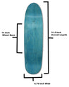 8.75 wide Shaped Blank Deck (Random Colored) Braille Skateboarding 