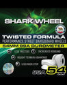 Twisted Formula Performance Street Shark Wheels 54mm 99A Braille Skateboarding 